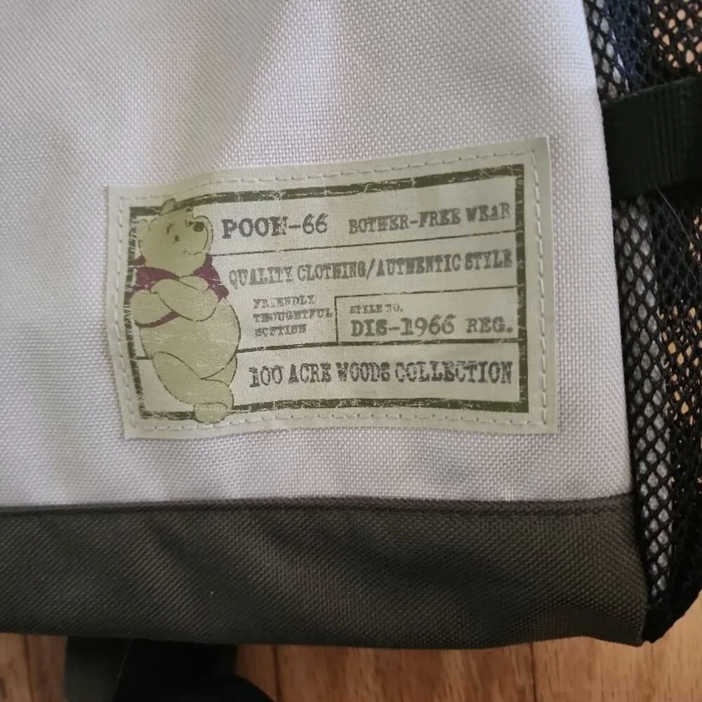 Disney Kids Backpack Beige Olive Green Water Resistant Adjustable Straps Playful